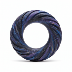 Bark N' Bites Durable Galaxy Hoop - Cosmic Twisted Rubber Dog Chew Toy for Strong Chewers